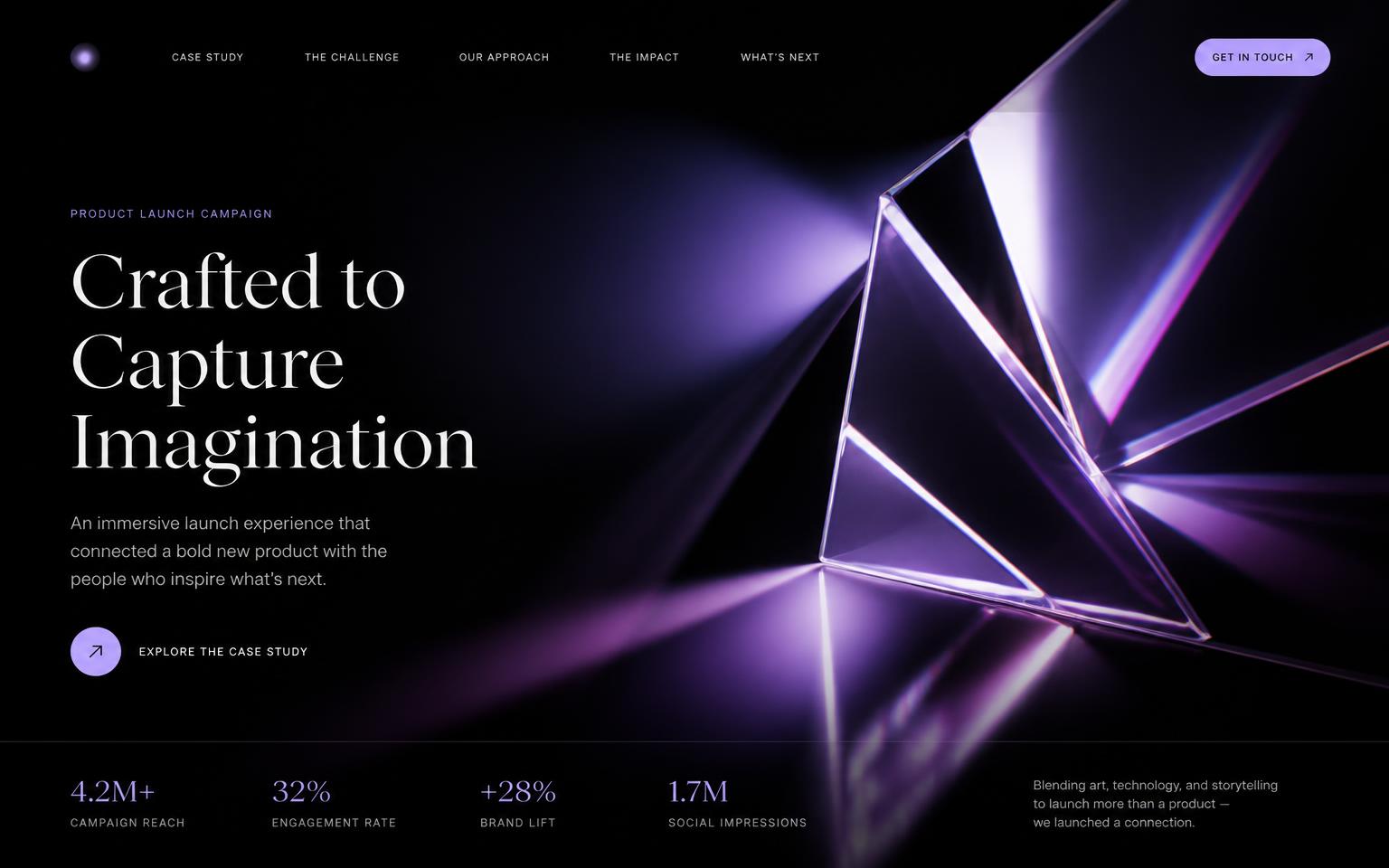 Luma creative technology campaign landing page concept